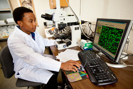 Ryan Clark of Tchula, Miss, is a premedical student at Millsaps College. He completed a neuroscience internship at the University of Mississippi Medical Center in 2012. Image credit Millsaps College